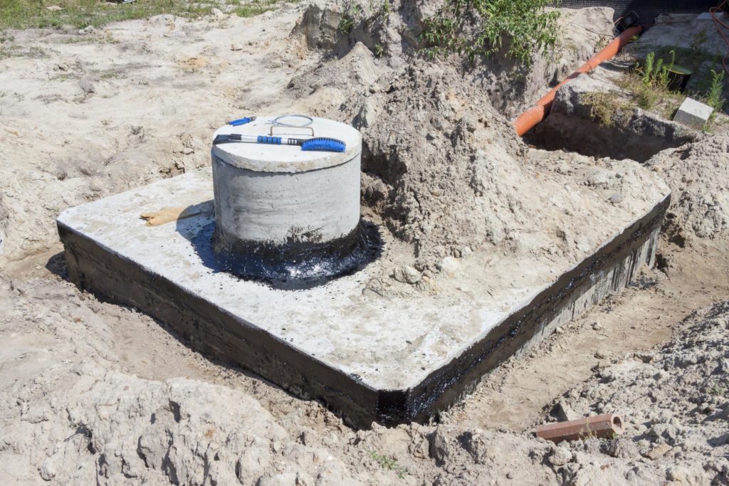 a concrete septic with sealant
